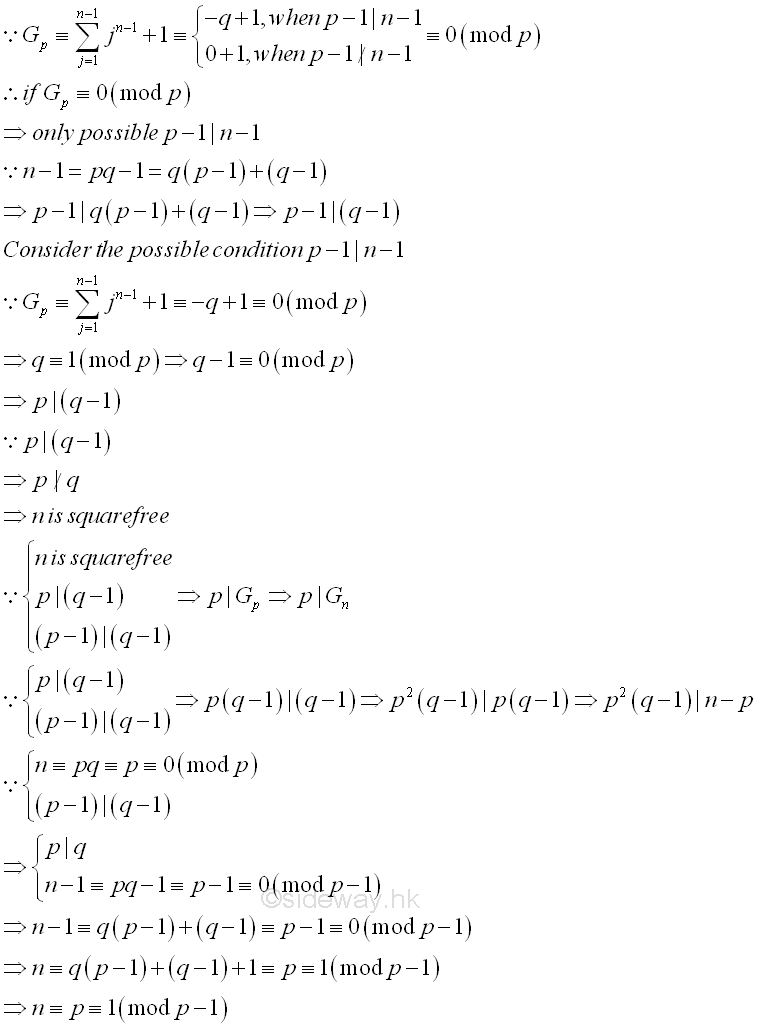 Primality Theorem Of Wilson Property Of Giuga Wolstenholme S Theorem Prime Number Number Theory 27 5 Sideway Output To