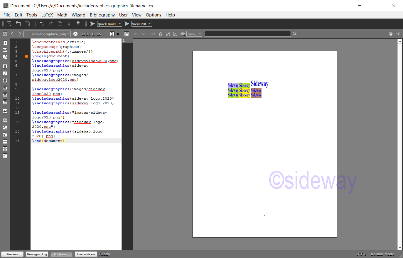 LaTeX Typeset Document Elements Graphic Block Sideway