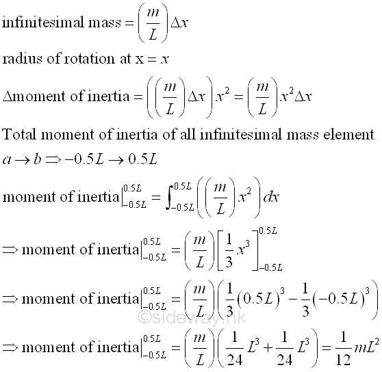 moment of inertia calculator double integral